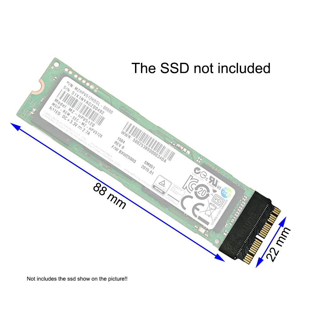 Huyun M.2 Nvme Ssd Convert Adapter For Macbook Air Pro Retina Mid 2013 2014 2015 2016 2017 Nvme & Ahci Ssd Upgraded Fit For A1465 A1466 A1398 A1502 (1X M.2 Nvme Ssd Convert Adapter)